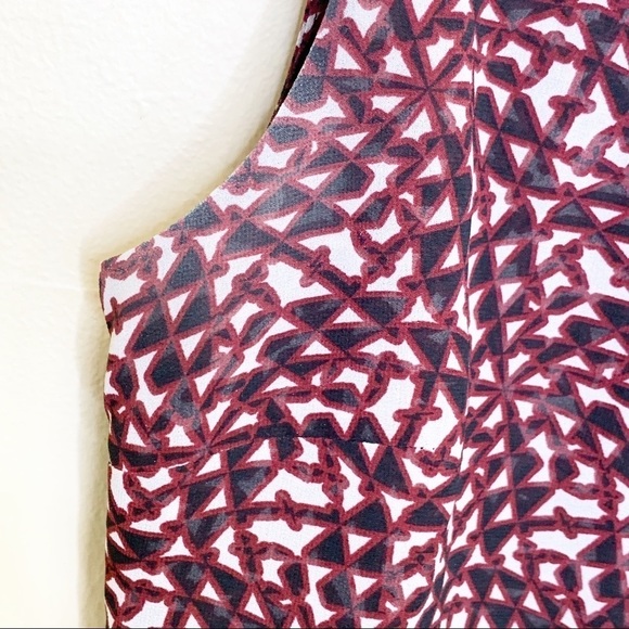 CAbi red,black and white geo print Venus Cowl Neck Blouse Valentine's Day - Picture 5 of 11